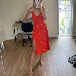 ASTR orange slice midi dress. Size S.